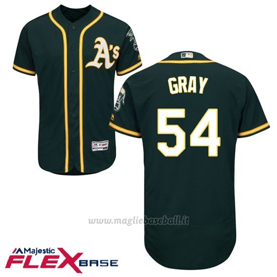 Maglia Baseball Uomo Oakland Athletics Sonny Grigio Verde Flex Base